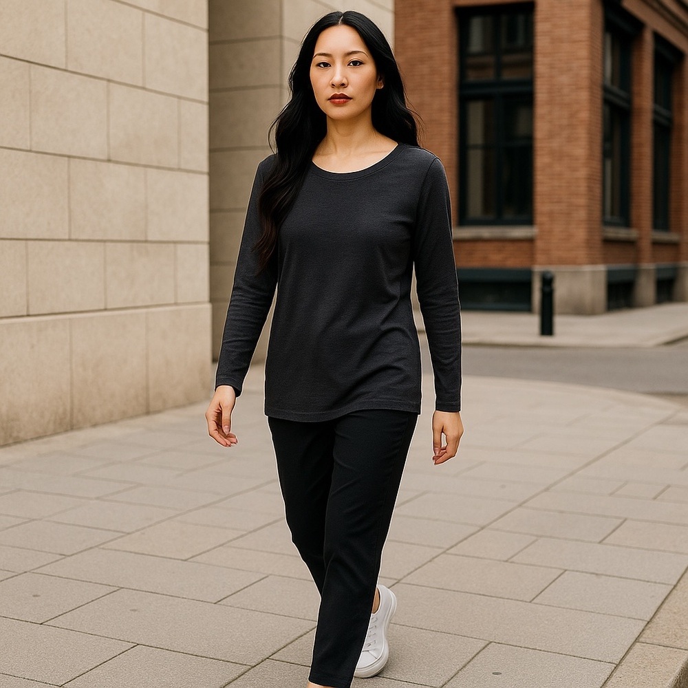 Lole Gray Fitted Long Sleeve Tee